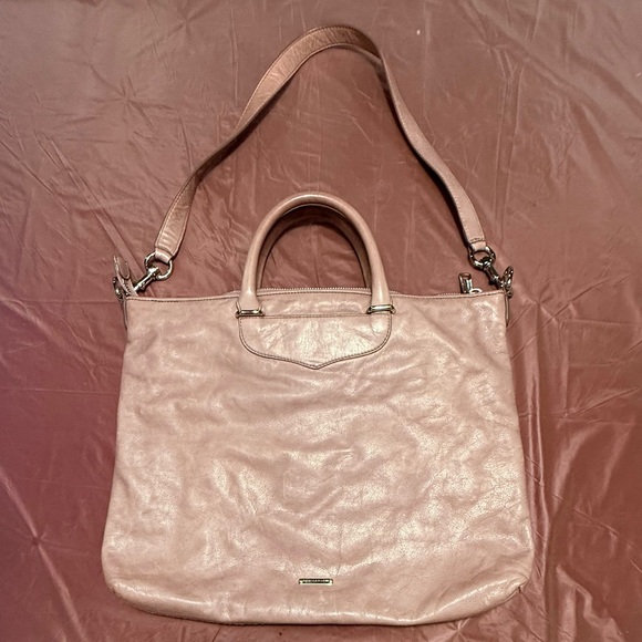 Rebecca Minkoff Bonnie Box Woven Grey Leather Satchel Shoulder Bag $595 dustbag - Picture 3 of 11